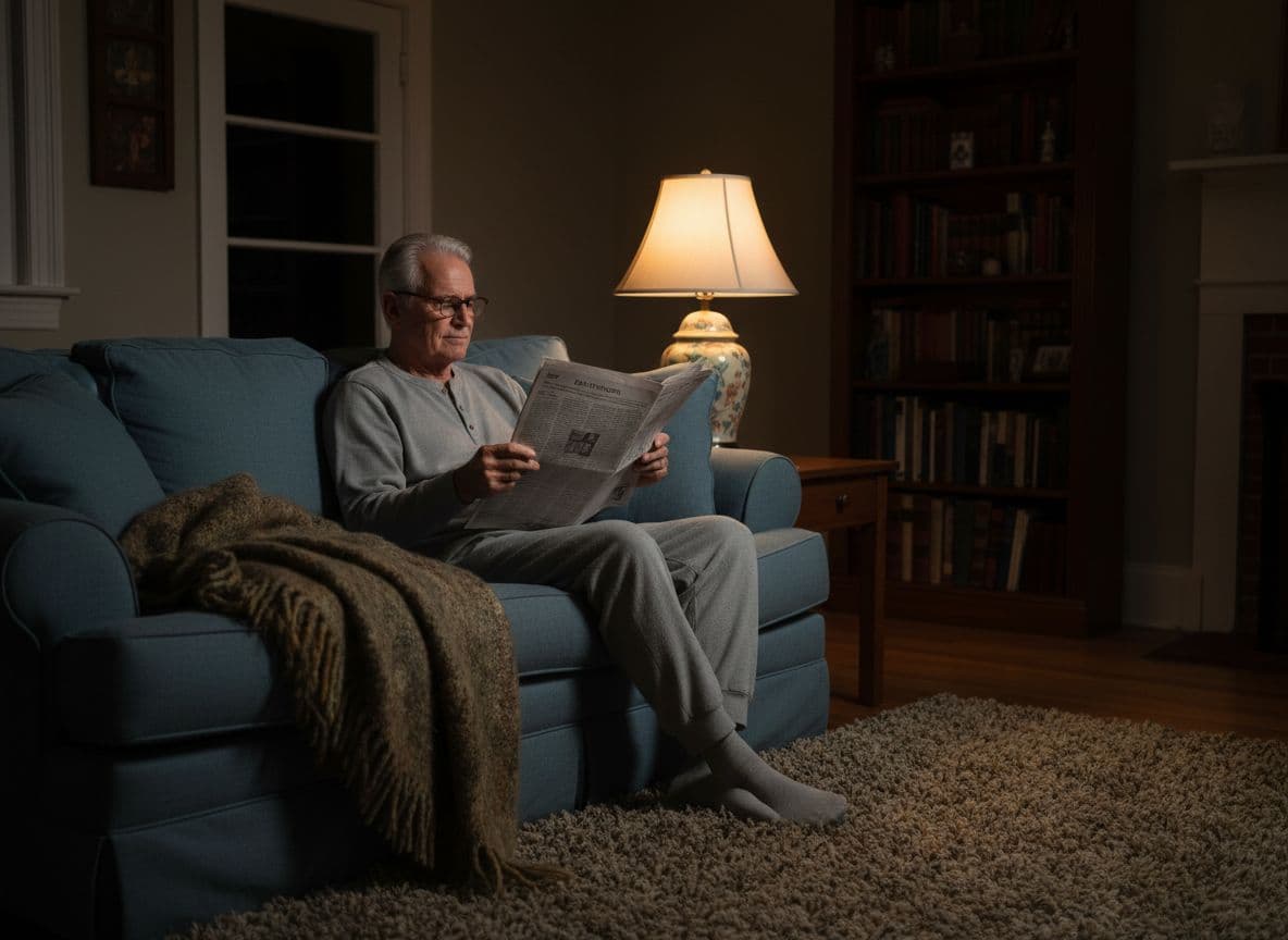A woman in a cream sweater rests in a sunlit chair next to a steaming mug, embodying the peace of a slow morning reset.